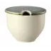 Junto Aquamarine Stoneware Covered Sugar Bowl Set w/indent 8 1/2 oz