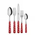Provencal Red 5-Pc Setting (Dinner Knife, Dinner Fork, Soup Spoon, Salad Fork, Teaspoon)