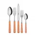 Gingham Orange 5-Pc Setting (Dinner Knife, Dinner Fork, Soup Spoon, Salad Fork, Teaspoon)