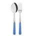 Gingham Lapis Blue 2-Pc Serving Set 10.25" (Fork, Spoon)