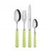 Gingham Lime 4-Pc Setting (Dinner Knife, Dinner Fork, Soup Spoon, Teaspoon)