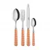 Gingham Orange 4-Pc Setting (Dinner Knife, Dinner Fork, Soup Spoon, Teaspoon)