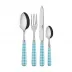 Gingham Turquoise 4-Pc Setting (Dinner Knife, Dinner Fork, Soup Spoon, Teaspoon)