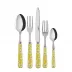 Daisy Yellow 5-Pc Setting (Dinner Knife, Dinner Fork, Soup Spoon, Salad Fork, Teaspoon)