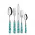 Daisy Turquoise 5-Pc Setting (Dinner Knife, Dinner Fork, Soup Spoon, Salad Fork, Teaspoon)