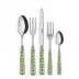 Daisy Garden Green 5-Pc Setting (Dinner Knife, Dinner Fork, Soup Spoon, Salad Fork, Teaspoon)