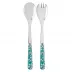 Daisy Turquoise 2-Pc Salad Serving Set 10.25" (Fork, Spoon)