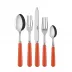 Basic Orange 5-Pc Setting (Dinner Knife, Dinner Fork, Soup Spoon, Salad Fork, Teaspoon)