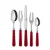 Basic Burgundy 5-Pc Setting (Dinner Knife, Dinner Fork, Soup Spoon, Salad Fork, Teaspoon)