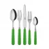 Basic Streaming Green 5-Pc Setting (Dinner Knife 8.5", Dinner Fork, Soup Spoon, Salad Fork, Teaspoon)