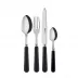 Basic Black 4-Pc Setting (Dinner Knife, Dinner Fork, Soup Spoon, Teaspoon)