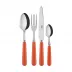 Basic Orange 4-Pc Setting (Dinner Knife, Dinner Fork, Soup Spoon, Teaspoon)