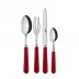 Basic Burgundy 4-Pc Setting (Dinner Knife, Dinner Fork, Soup Spoon, Teaspoon)