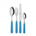 Basic Cerulean Blue 4-Pc Setting (Dinner Knife, Dinner Fork, Soup Spoon, Teaspoon)