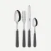Basic Dark Grey 4-Pc Setting (Dinner Knife, Dinner Fork, Soup Spoon, Teaspoon)