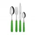 Basic Streaming Green 4-Pc Setting (Dinner Knife 8.5", Dinner Fork, Soup Spoon, Teaspoon)