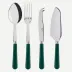 Basic Green Set Of 4 Serving Pieces (Serving Spoon, Serving Fork, Cheese Knife Large, Tart Slicer)