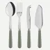 Basic Asparagus Set Of 4 Serving Pieces (Serving Spoon, Serving Fork, Cheese Knife Large, Tart Slicer)