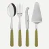 Basic Sage Green Set Of 4 Serving Pieces (Serving Spoon, Serving Fork, Cheese Knife Large, Tart Slicer)