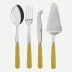 Basic Yellow Corn Set Of 4 Serving Pieces (Serving Spoon, Serving Fork, Cheese Knife Large, Tart Slicer)