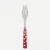 White Dots Red Dinner Fork 8.5"