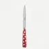 White Dots Red Steak Knife 9"