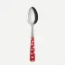 White Dots Red Dessert Spoon 7.5"