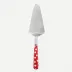 White Dots Red Tart Slicer 10"