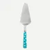 White Dots Turquoise Tart Slicer 10"