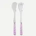 White Dots Pink Salad Serving Set 10.25" (Serving Fork, Serving Spoon)
