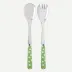 White Dots Garden Green 2-Pc Salad Serving Set 10.25" (Fork, Spoon)