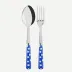 White Dots Lapis Blue Serving Set 10.25" (Serving Fork, Serving Spoon)