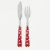 White Dots Red Fish Set 8.25" (Knife, Fork)