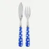 White Dots Lapis Blue Fish Set 8.25" (Fish Knife, Fish Fork)
