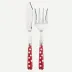 White Dots Red 2-Pc Fish Serving Set 11" (Knife, Fork)