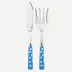 White Dots Light Blue 2-Pc Fish Serving Set 11" (Knife, Fork)