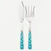 White Dots Turquoise 2-Pc Fish Serving Set 11" (Knife, Fork)