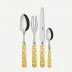 White Dots Yellow 4-Pc Setting (Dinner Knife, Dinner Fork, Soup Spoon, Teaspoon)