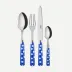 White Dots Lapis Blue 4-Pc Setting (Dinner Knife, Dinner Fork, Soup Spoon, Teaspoon)