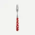 White Dots Red Cocktail Fork 5.75"