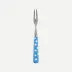 White Dots Light Blue Cocktail Fork 5.75"