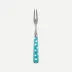 White Dots Turquoise Cocktail Fork 5.75"