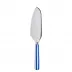 White Stripe Lapis Blue Pie Server 10"