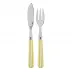 White Stripe Yellow Fish Set 8.25" (Knife, Fork)