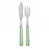 White Stripe Garden Green Fish Set 8.25" (Knife, Fork)