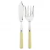 White Stripe Yellow 2-Pc Fish Serving Set 11" (Knife, Fork)