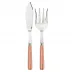 White Stripe Orange 2-Pc Fish Serving Set 11" (Knife, Fork)