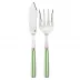 White Stripe Garden Green 2-Pc Fish Serving Set 11" (Knife, Fork)