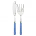 White Stripe Lapis Blue 2-Pc Fish Serving Set 11" (Knife, Fork)