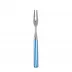 White Stripe Light Blue Cocktail Fork 5.75"